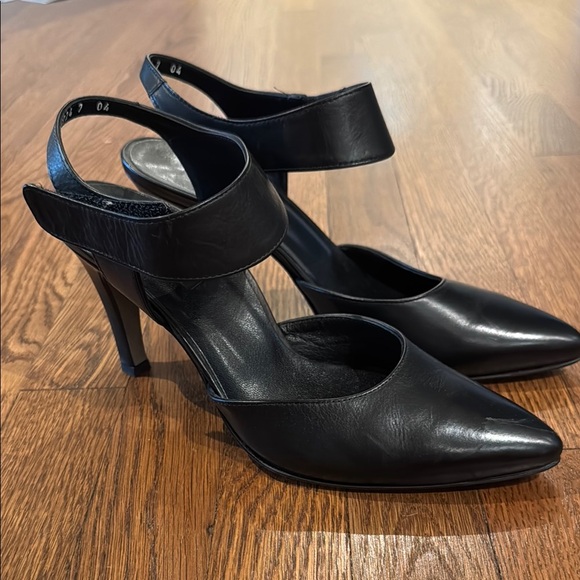 Paul Green Black High Heels with Ankle Strap - Picture 1 of 4
